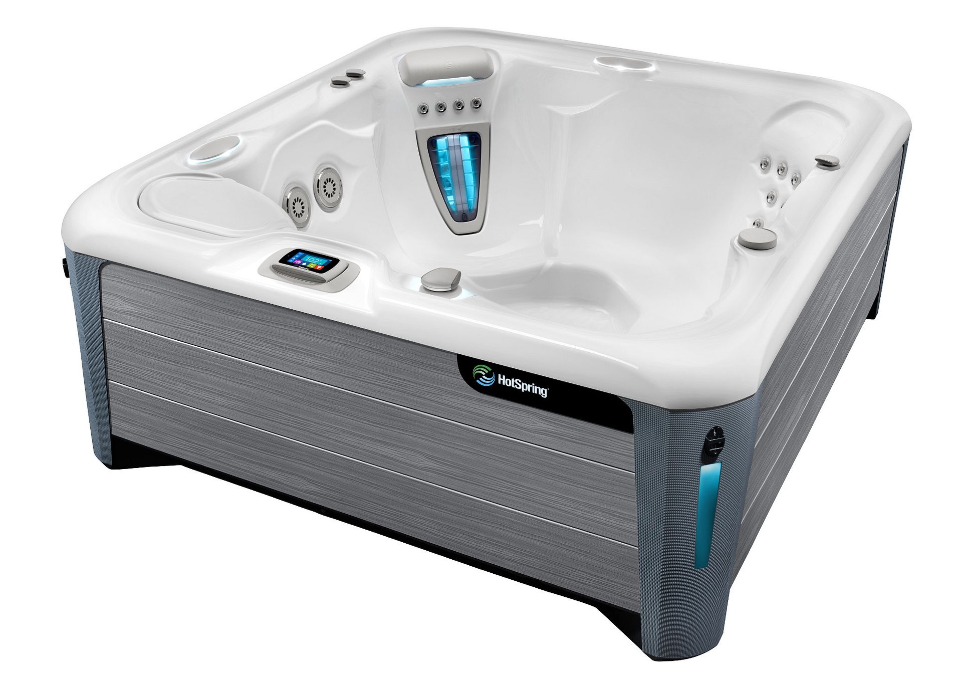 HotSpring Highlife 2019 Prodigy Alpine White Driftwood 3 4 Angle