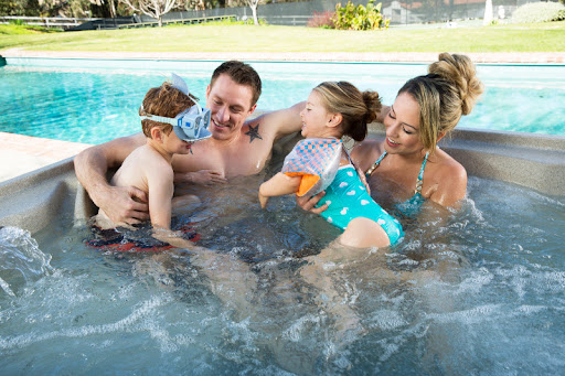 Family enjoying hydrotherapy 